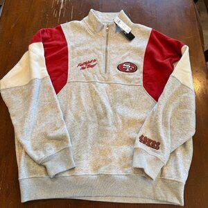 Abercrombie & Fitch San Francisco 49ers Quarter Zip Sweatshirt Faithful to the B